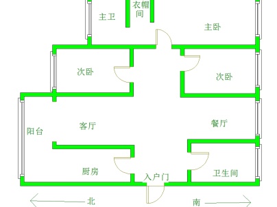 御溪美景 2室 1厅 95平米