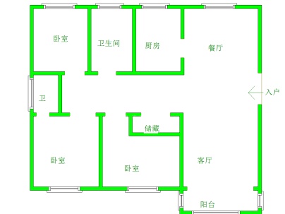 汇景花园 3室 2厅 120平米