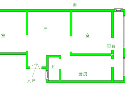 淮纺家园 2室 1厅 74.9平米