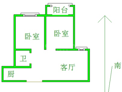 东观御苑 2室 1厅 63平米