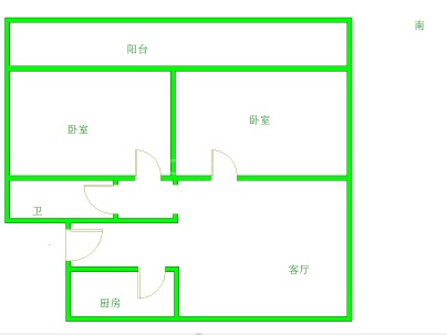 古城路92号 2室 2厅 80平米