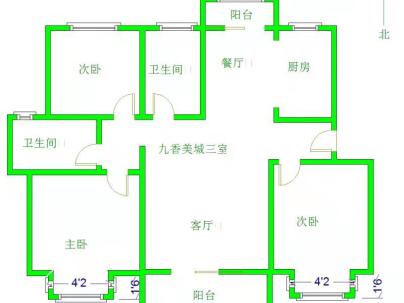 九香美城 3室 2厅 117平米