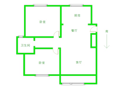 绿金花园（烈山区） 3室 2厅 106平米