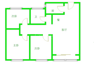 天之和风雅苑 3室 2厅 96.37平米