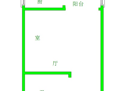 大华文雅公寓 1室 1厅 54.42平米