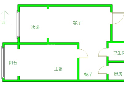 阳光花城 2室 1厅 76.8平米