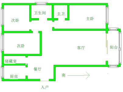 东湖公馆 2室 2厅 133平米