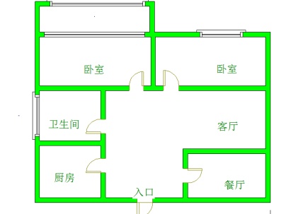 国宾壹号（京洲家园） 2室 1厅 95平米