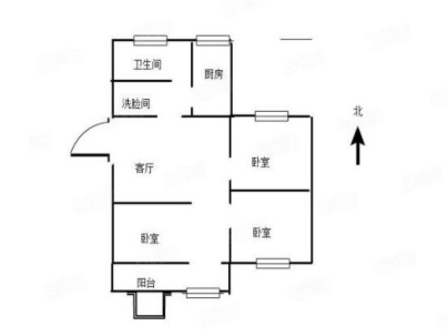 华松民生小区 3室 1厅 67平米