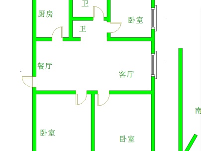 长山北路4号(交通局家属楼) 3室 2厅 90.18平米