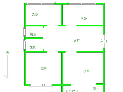 古城路3号 4室 1厅 89平米