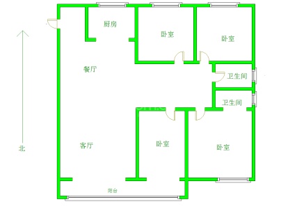 金色云天 3室 2厅 126.64平米