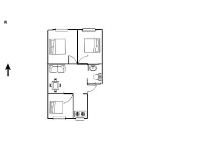二建家属楼(安置小区) 3室 2厅 80平米
