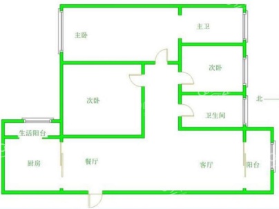 恒大名都 3室 2厅 136平米