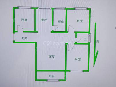 国购小区 3室 2厅 111平米