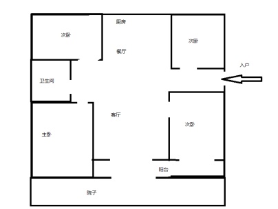 中梁凯旋门 4室 2厅 140平米