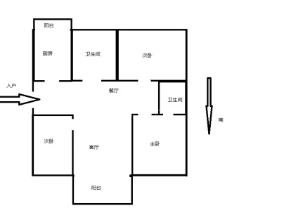 锦绣花园 3室 2厅 124平米