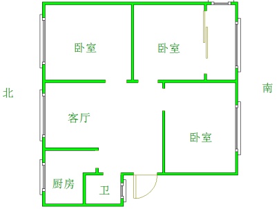 榴园路 3室 1厅 63平米