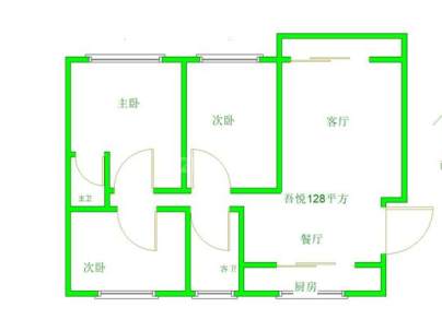 吾悦华府 3室 2厅 128平米