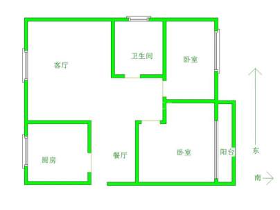 濉河花园三期（北区） 2室 1厅 89平米