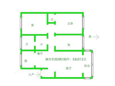 濉河花园一期 3室 2厅 126平米