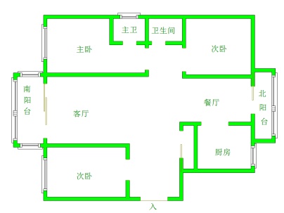 帝景翰园 3室 2厅 160平米