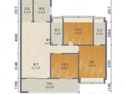 碧桂园黄金时代 3室 2厅 118.63平米
