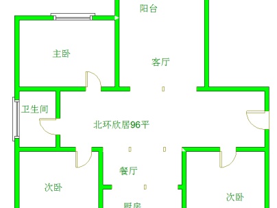 北环欣居 3室 2厅 96.28平米