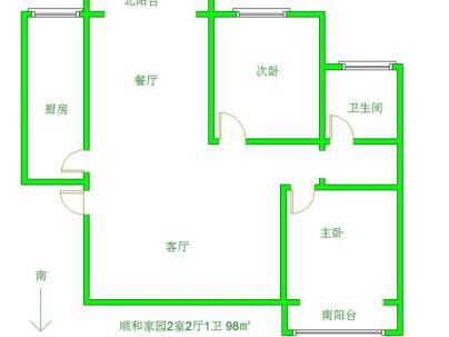 顺和家园 2室 2厅 98平米