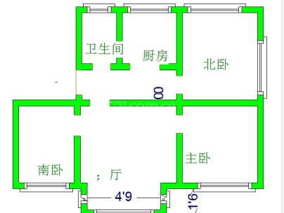 淮北建委大院 3室 2厅 88平米