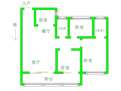 碧桂园·天玺 3室 2厅 110平米