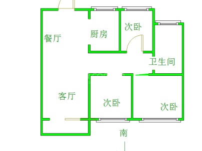 金色阳光花园 3室 2厅 97平米