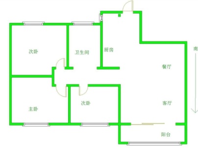 九香美城 3室 2厅 90平米