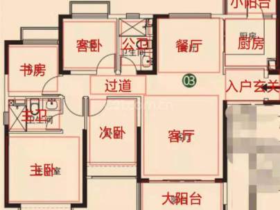 恒大中央公园 3室 2厅 137平米