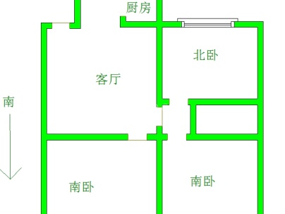 老木材公司家属楼(恵黎路57号） 3室 2厅 88平米