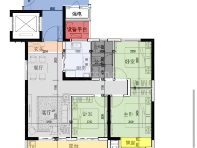 世茂云图 3室 1厅 99平米