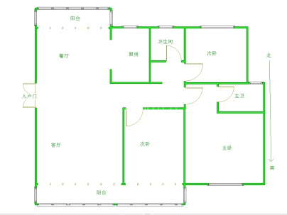 一马路碧桂园 3室 2厅 120.05平米