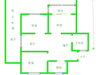 惠泽山庄 3室 1厅 98平米