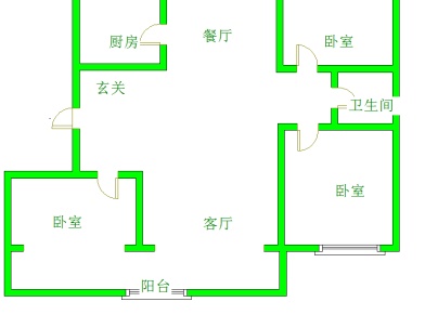 御溪。翡翠城1期 3室 2厅 108.63平米