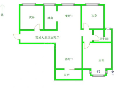 西城人家A区 3室 2厅 110平米