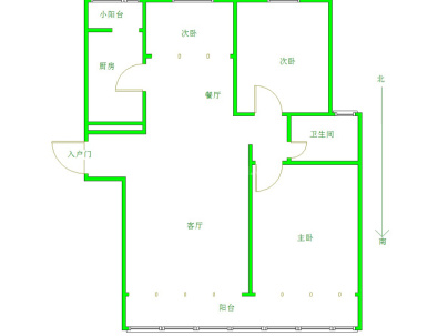 园林家园 3室 1厅 115平米