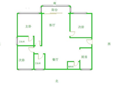 九点阳光 3室 2厅 94.1平米