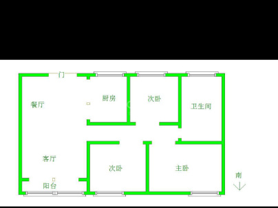 金色阳光花园 3室 2厅 96平米