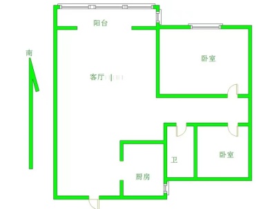 新北花园 2室 2厅 72平米