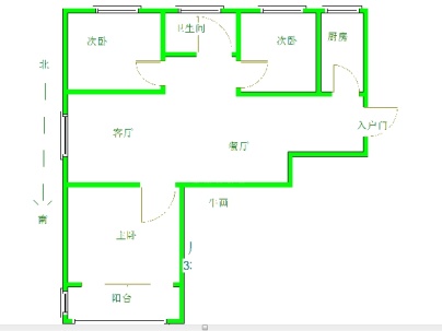 辉业家园 3室 2厅 115.14平米