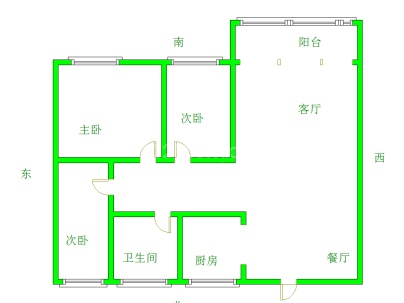 合欢家园 3室 1厅 107.55平米