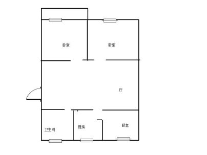 顺达庭院西侧门面房楼上 3室 1厅 86平米