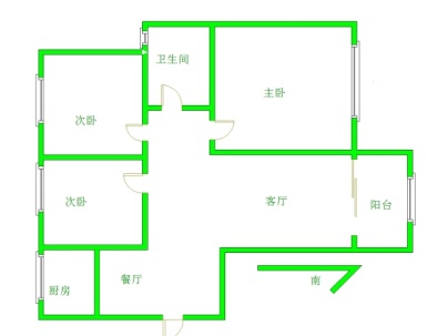 西城人家A区 3室 2厅 94.89平米