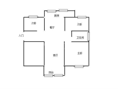 国购小区 3室 2厅 111平米