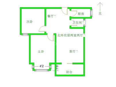 北苑枫景 2室 2厅 78平米